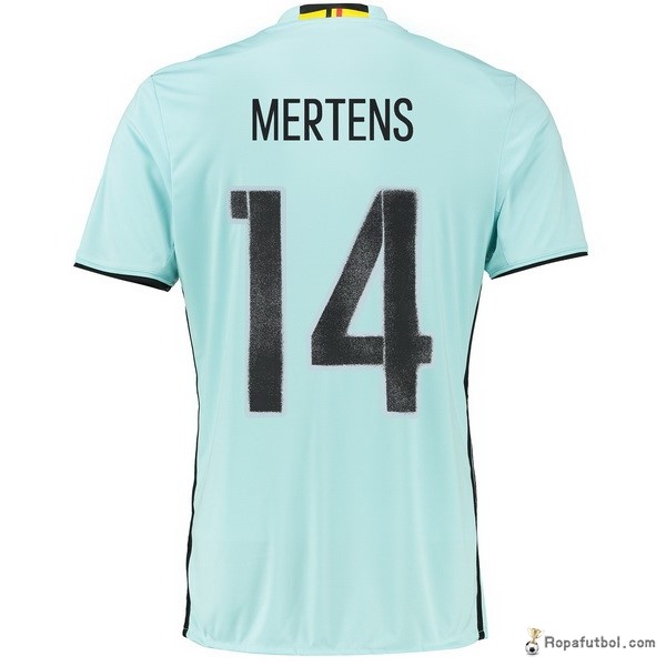 Camiseta Belgica Replica Segunda Ropa Mertens 2016 Claro Verde